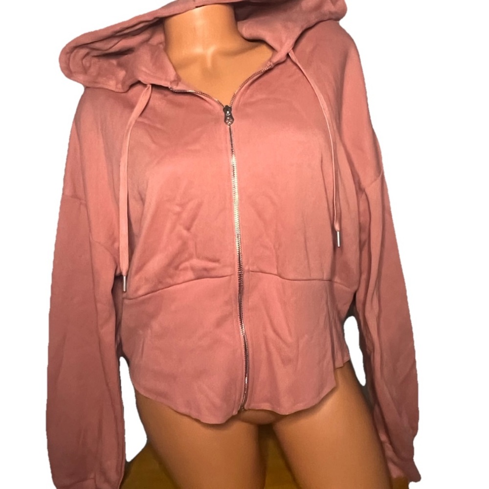 Victoria's Secret NWT Canyon Rose Cropped Corset Hoodie XL - Picture 3 of 9